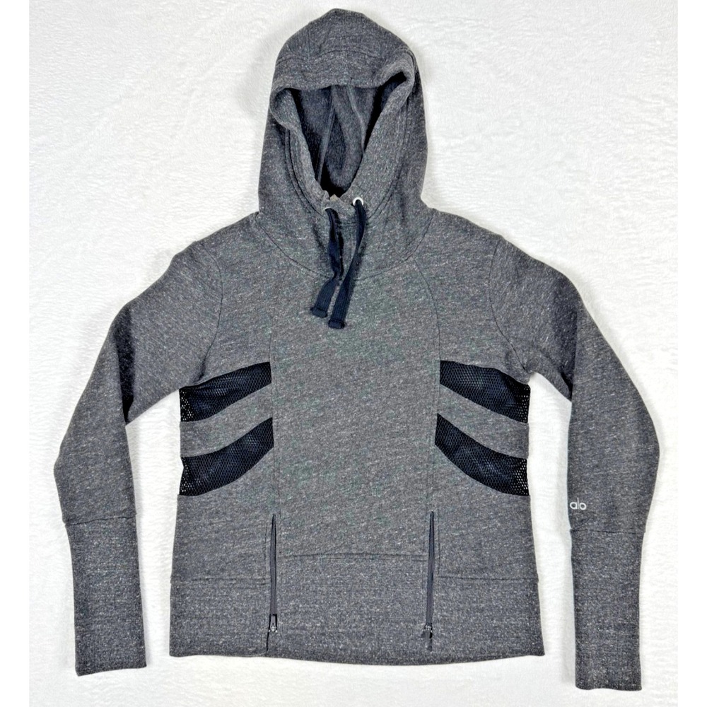 Alo Yoga Drift Hoodie Heathered Charcoal Gray Size XS